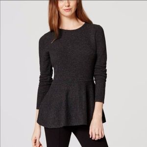 Loft gray peplum sweater, size S, Italian Yarn